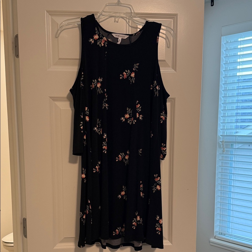 BCBGeneration Black Floral Cutout Dress